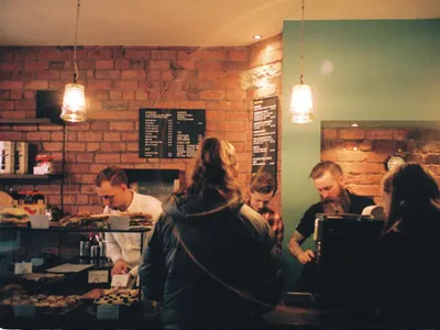 The espresso counter and order area